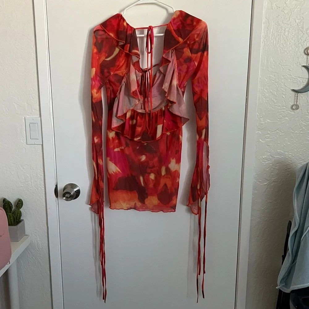 Y2K Ruffle Mini Dress - Picture 4 of 4